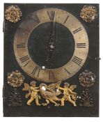 An early pendulum spring clock dial Probably Dutch