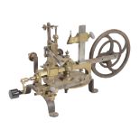 A fine Swiss brass and steel wheel cutting engine Unsigned