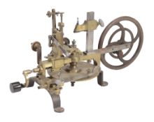 A fine Swiss brass and steel wheel cutting engine Unsigned