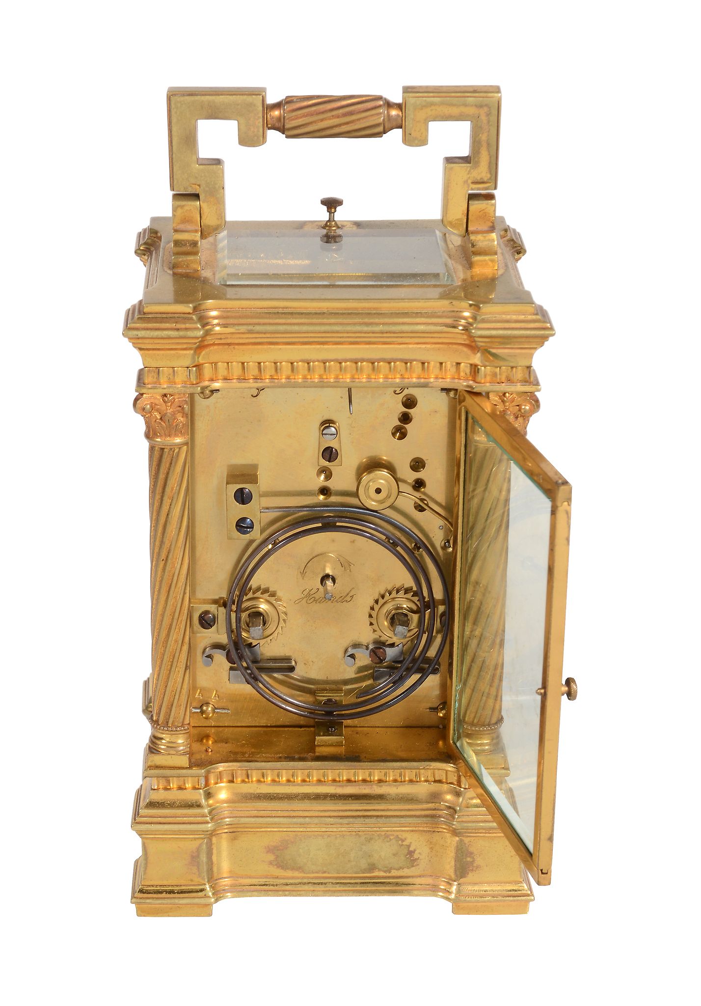 A French gilt brass carriage clock with push-button repeat Unsigned - Image 3 of 3