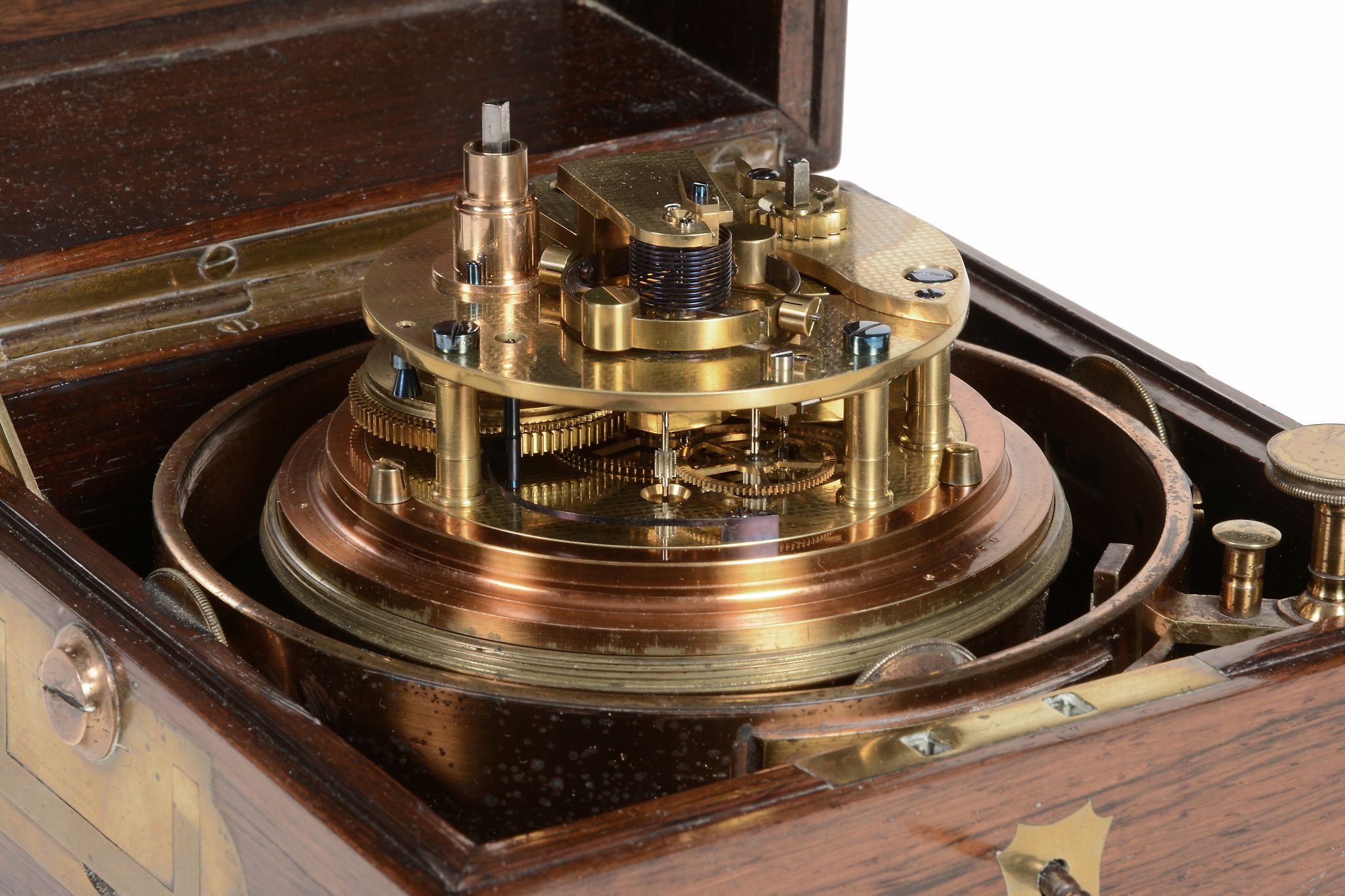 A brass mounted rosewood cased two-day marine chronometer Thomas Roberts - Image 2 of 4