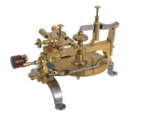 A Swiss brass and steel wheel cutting engine Unsigned