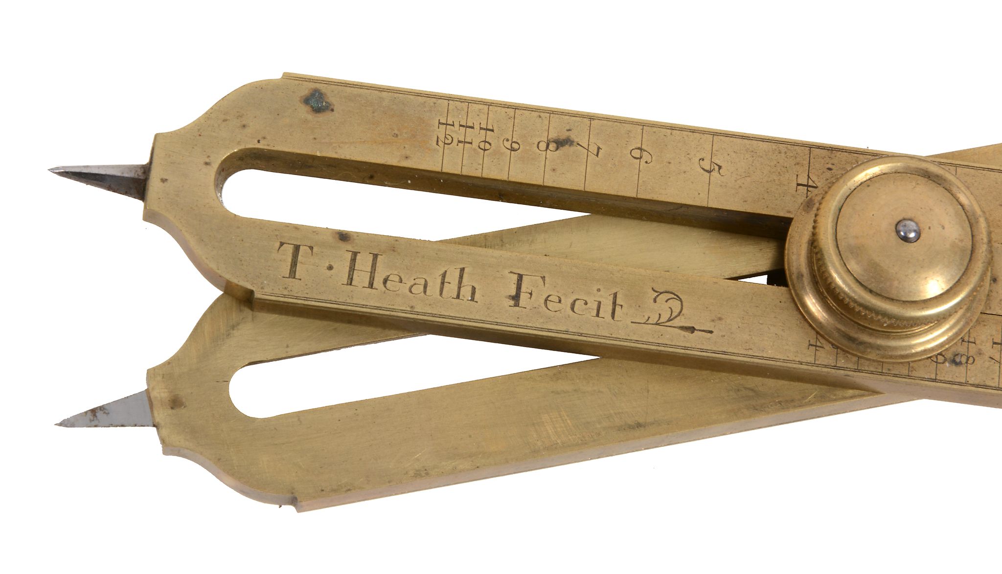 A fine George II cased set of mathematical drawing instruments Thomas Heath - Image 8 of 10