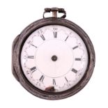 A Dutch silver pair-cased verge pocket watch Bearing signature for John Wilter