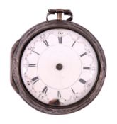 A Dutch silver pair-cased verge pocket watch Bearing signature for John Wilter
