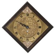 An extremely rare Charles II diamond-shaped wall clock dial Ahasuerus...