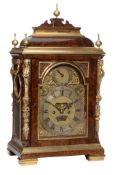A fine and rare George II gilt brass mounted burr walnut table clock Robert...