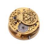 A gilt brass verge pocket watch movement with champleve dial Deshays, ADovay