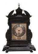 A fine and rare North Italian ebonised architectural table timepiece with...
