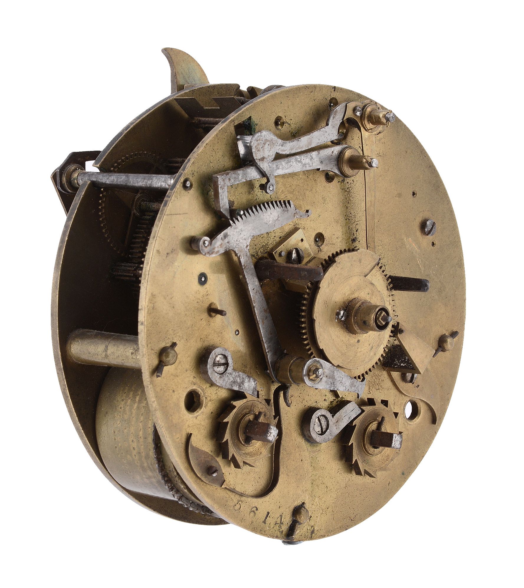 A Regency small eight-day fusee mantel clock movement Murray and Strachan