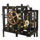 A Regency iron and brass turret clock movement with separate hour-striking...