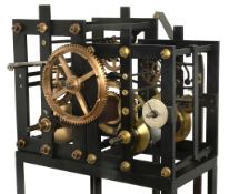 A Regency iron and brass turret clock movement with separate hour-striking...