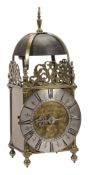 A Queen Anne brass lantern clock John Smorthwait, Colchester