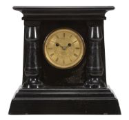 A George IV black marble mantel clock in the Egyptian taste Frodsham, London