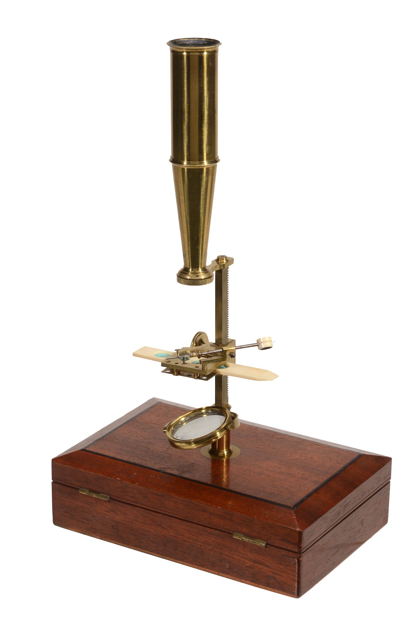 A Cary/Gould-type lacquered brass portable compound microscope Unsigned - Image 2 of 2