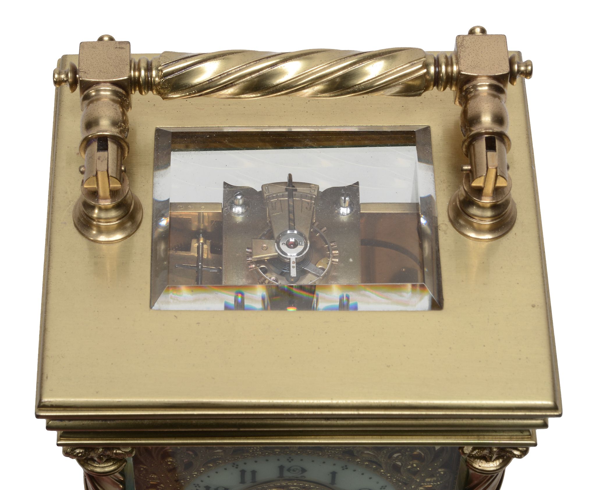 A French lacquered brass carriage clock, Richard and Company, Paris - Image 3 of 3
