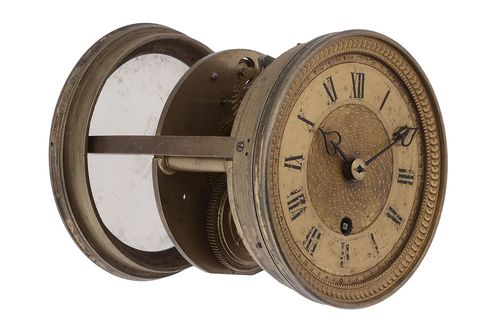 A Regency small eight-day fusee mantel timepiece movement and dial Payne - Image 3 of 3