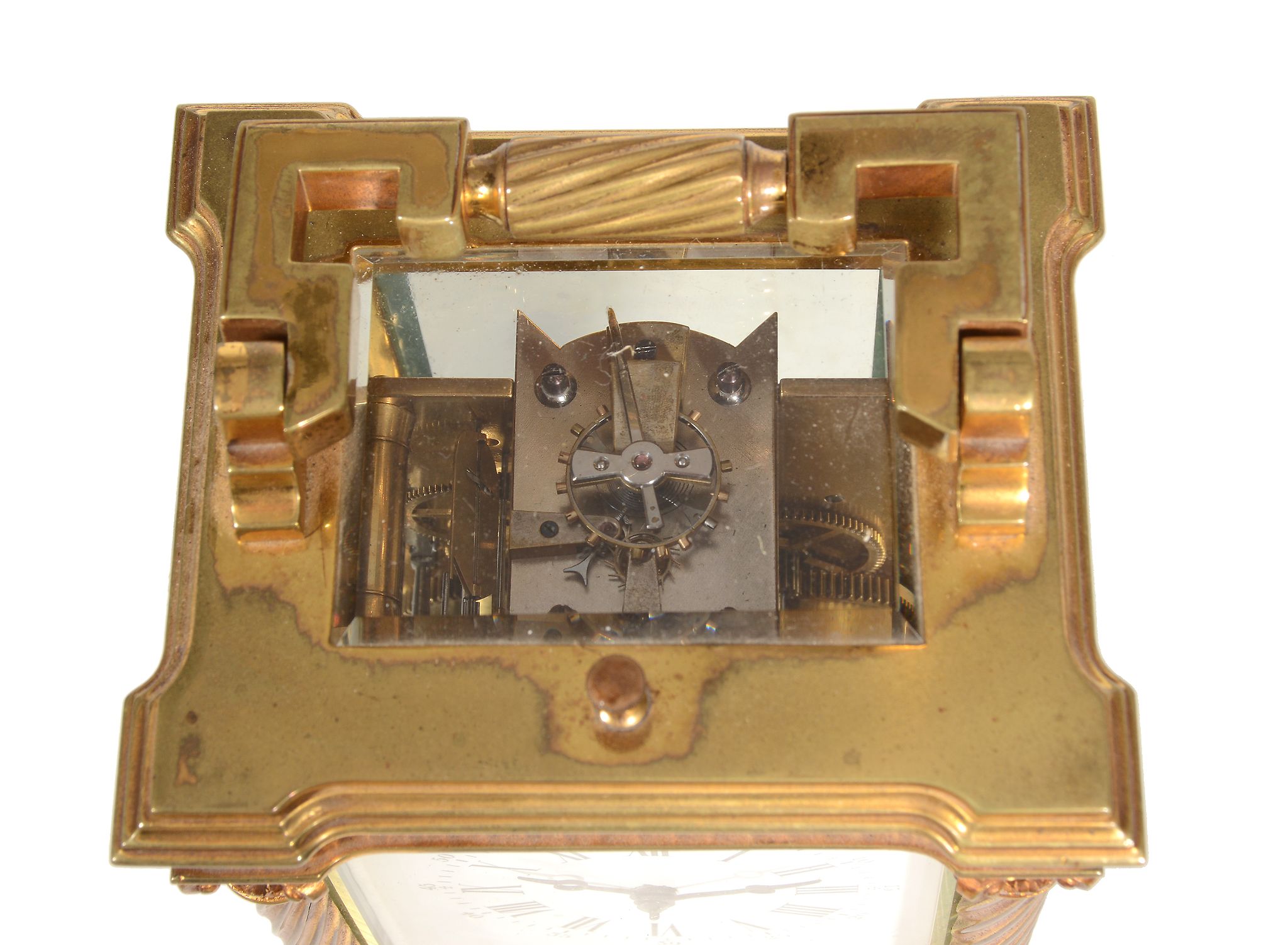 A French gilt brass carriage clock with push-button repeat Unsigned - Image 2 of 3