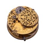 A gilt brass verge pocket watch movement Signed for Markwick