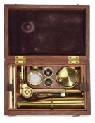 A Cary/Gould-type lacquered brass portable compound microscope Unsigned