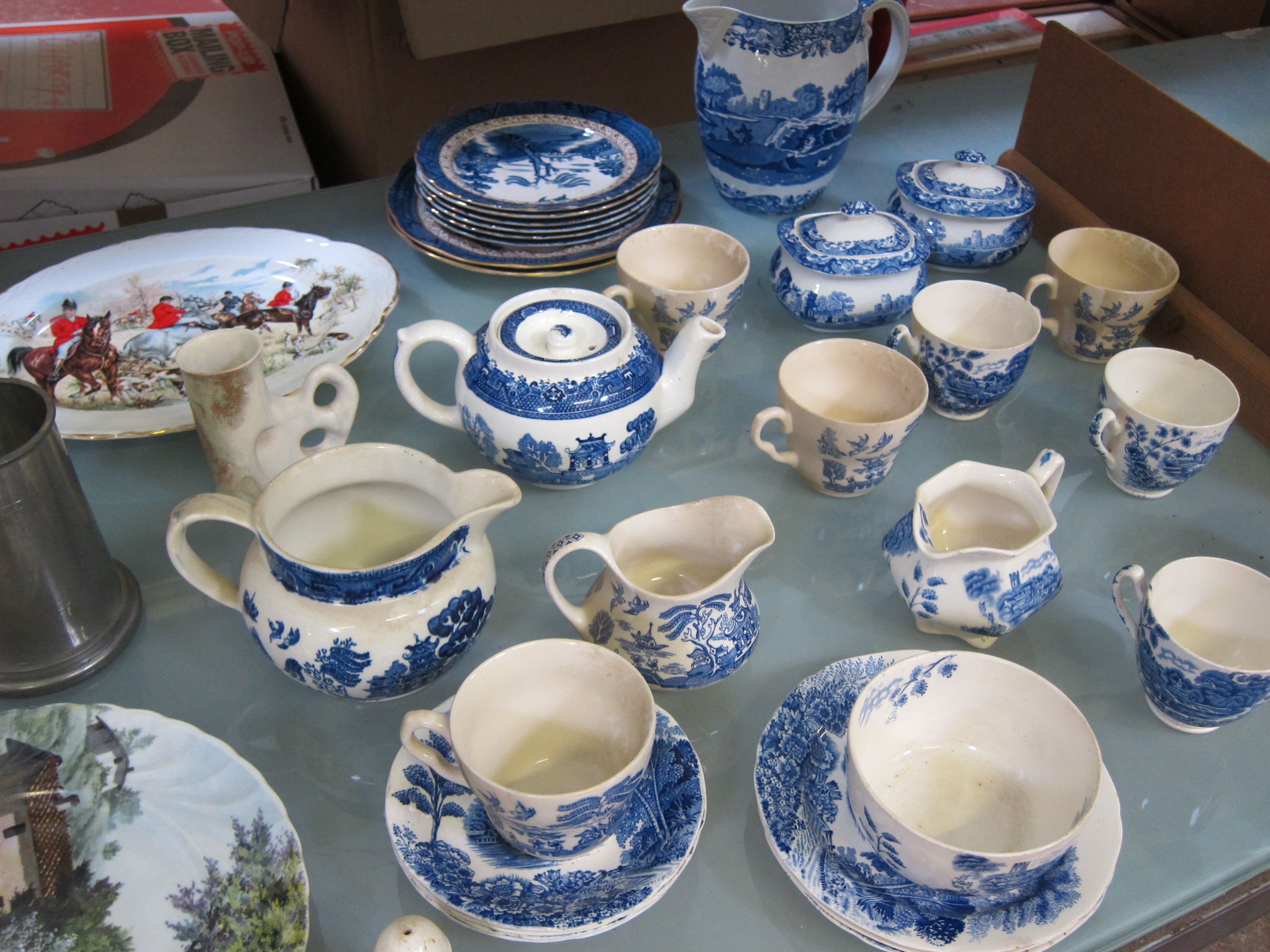 A quantity of blue and white ceramics, to include Poutney & Co. Spode, 'Mac Donald' china etc Best - Image 2 of 2