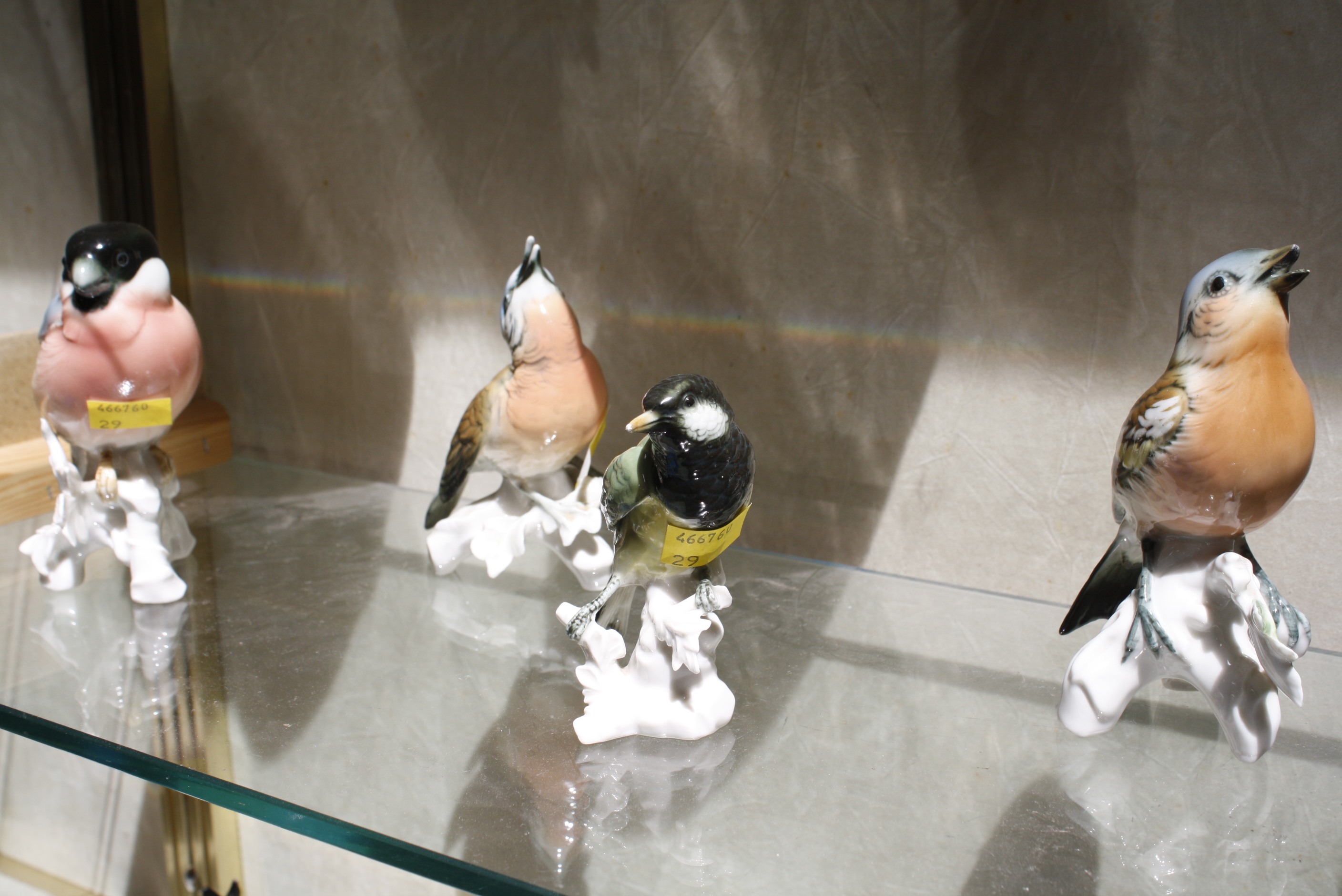 Seven German porcelain birds by Karl Ens (some damage) -7