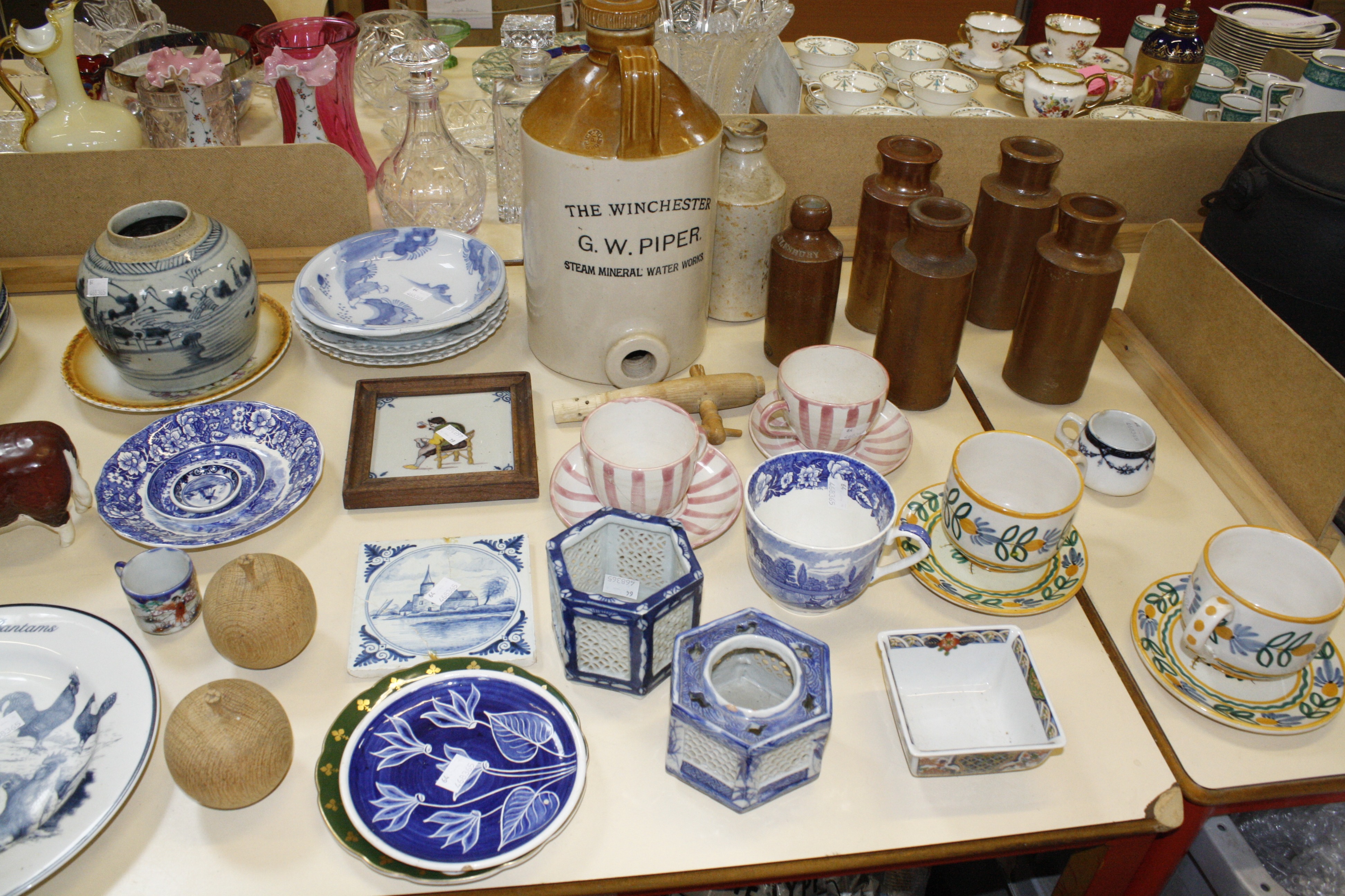 A quantity of blue and white ceramics, stoneware, Royal Worcester figure and other decorative ware - Image 2 of 2