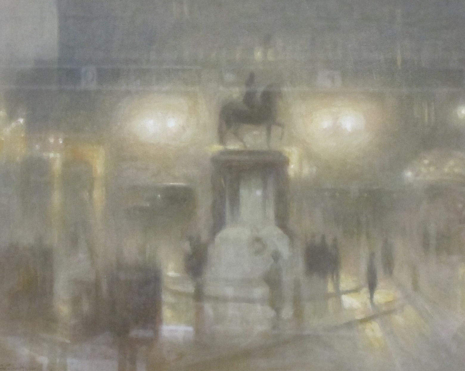Arthur Hacker (1858-1919) King Charles monument Whitehall Watercolour Signed lower left 31cm x 39cm
