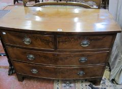 A 19th Century mahogany bowfront chest with two over two drawers.107cm wide.