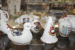 A quantity of crested ware to include some Goss examples