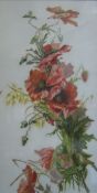 A.. Clark (20th Century) Reverse paintings on glass of flowers, a pair Signed lower right 60cm x
