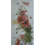 A.. Clark (20th Century) Reverse paintings on glass of flowers, a pair Signed lower right 60cm x