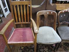 Six various chairs including Victorian and Edwardian examples.