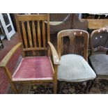 Six various chairs including Victorian and Edwardian examples.