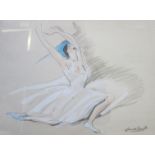 English School (20th Century) Ballerinas Pencil and wash Signed Laura Knight 18.5cm x 27.5cm and