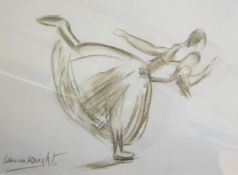 English School (20th Century) Dancers Pencil and wash Signed Laura Knight 17.5cm x 27.5cm and 27.5cm