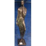 Imogen Stuart RHA (b.1927) bronze figure standing, stamped to base, 49.5cm