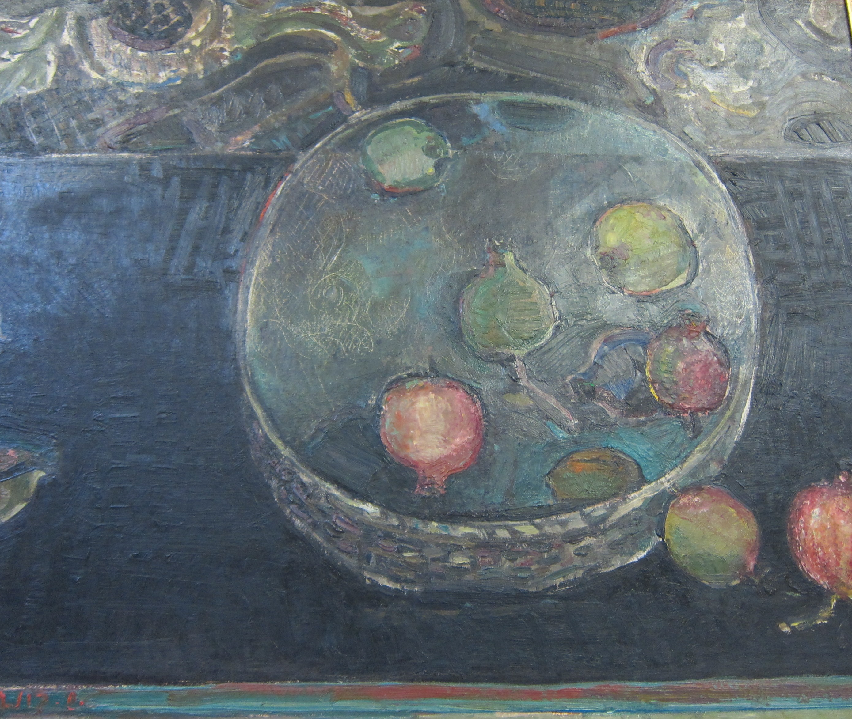 Schmuel Boneh (Israeli, 1930 - 1999) Still life of fruit and bowl Oil on canvas Signed lower left