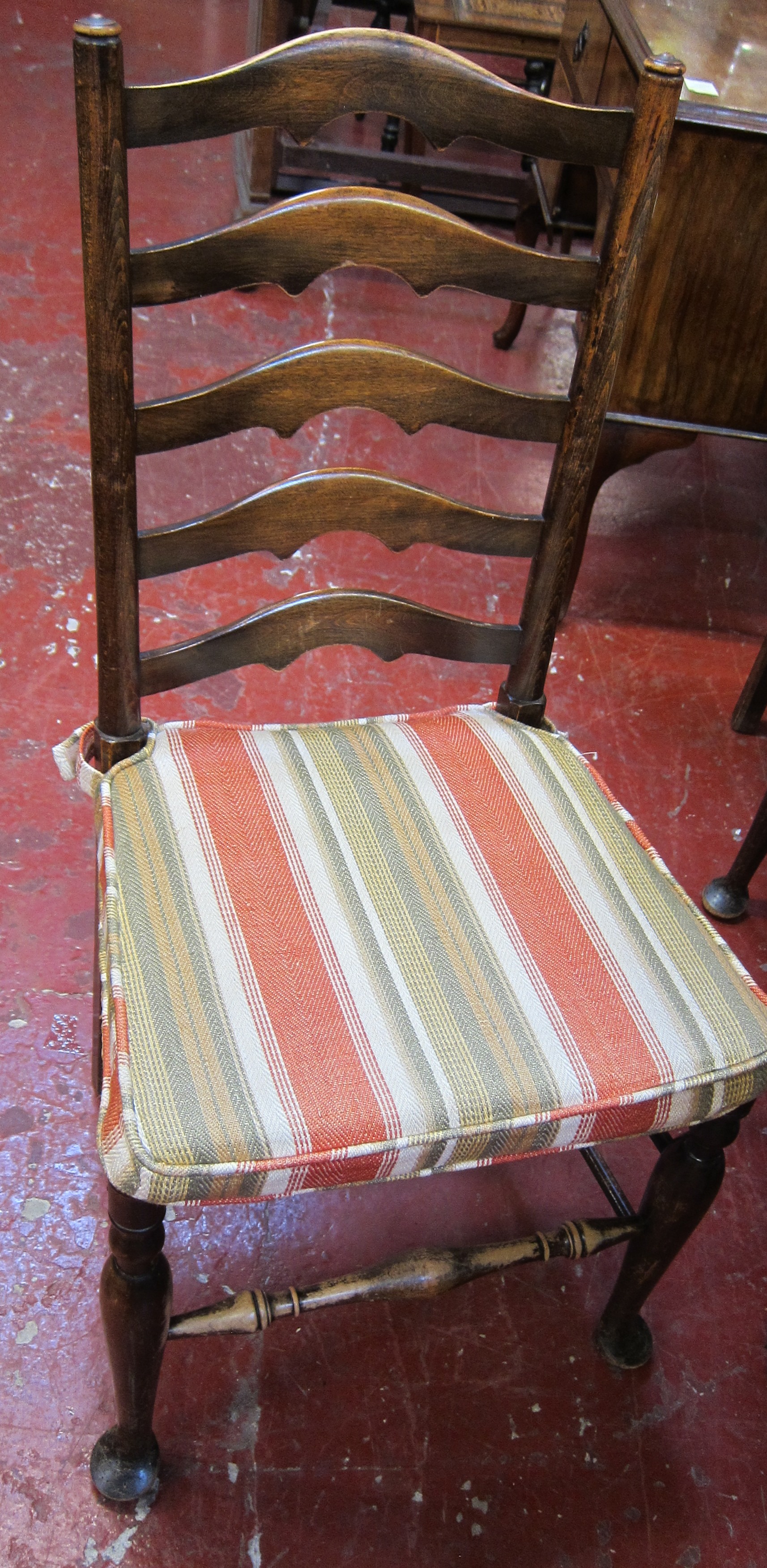 A set of four ladder back chairs with rush seats, including one carver - Image 2 of 2
