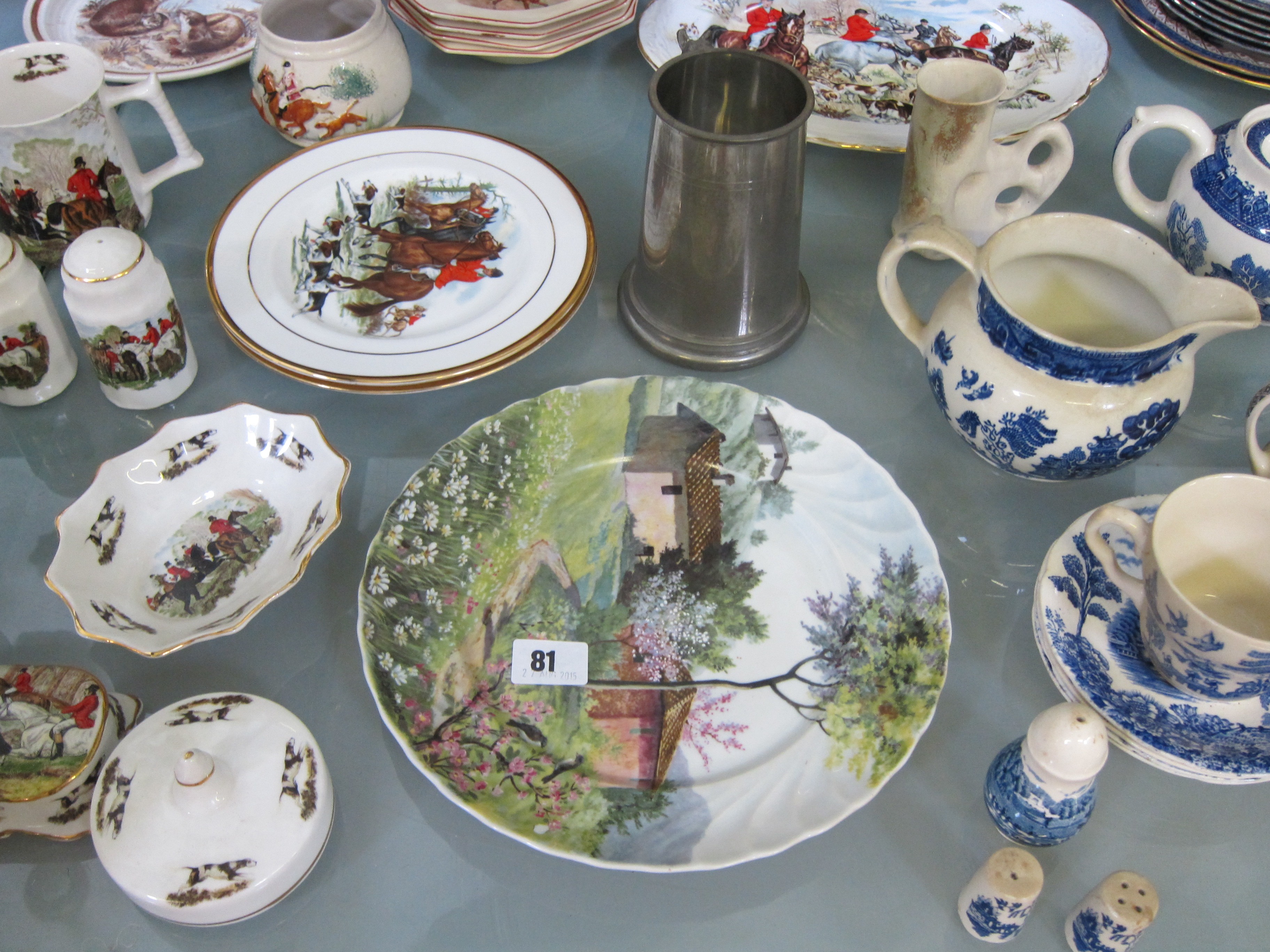 A quantity of blue and white ceramics, to include Poutney & Co. Spode, 'Mac Donald' china etc Best