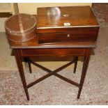 An Edwardian mahogany side table, a 19th Century writing slope and Edwardian leather collar box