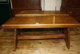 A pair of oak benches 91cm length Best Bid