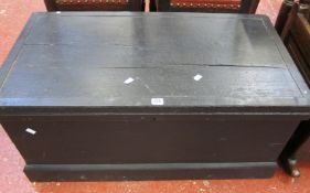 A late 19th/early 20th Century ebonised chest (locked)