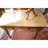 A Victorian mahogany table with a frieze drawer on turned legs and block feet 122cm wide Best Bid