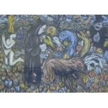 20th Century School 'Garden of Lost Souls' Acrylic Unsigned 55cm x 76cm