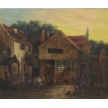 Continental School (19th Century) Street scene with tavern Oil on canvas Unsigned 24.5cm x 29.5cm;