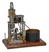 A model of a Bremen Caloric hot air engine, as manufactured by Bremen M.F.G. Co. Ohio, for use as a