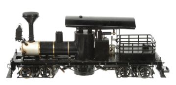 A 45mm gauge American Shay type 4-0-4 Locomotive. with tradition and central vertical boiler, twin