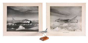 English Electric 'Lightning' : a fine silver-plated desk-top static model of a Mk.3 'Lightning';