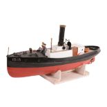 A wooden model of steam boat ¯rican Queen', having vertical moch boiler and vertical single